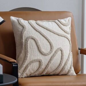 Boho Modern Textured Cream Throw Pillow